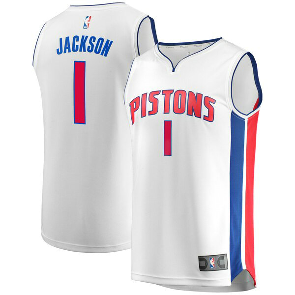 Maillot nba Detroit Pistons Association Edition Homme Reggie Jackson 1 Blanc